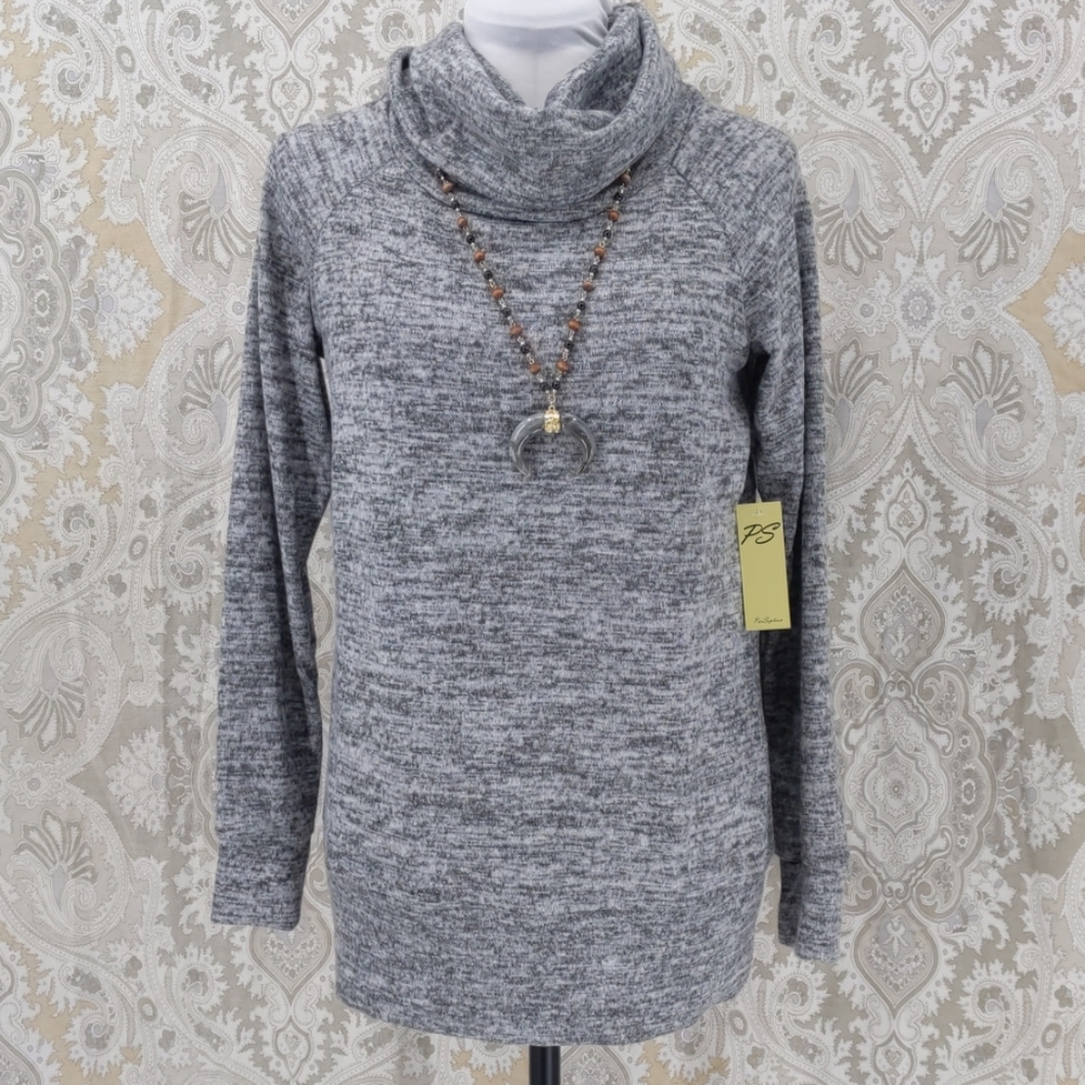 PerSeption Concept long gray cowl neck sweater